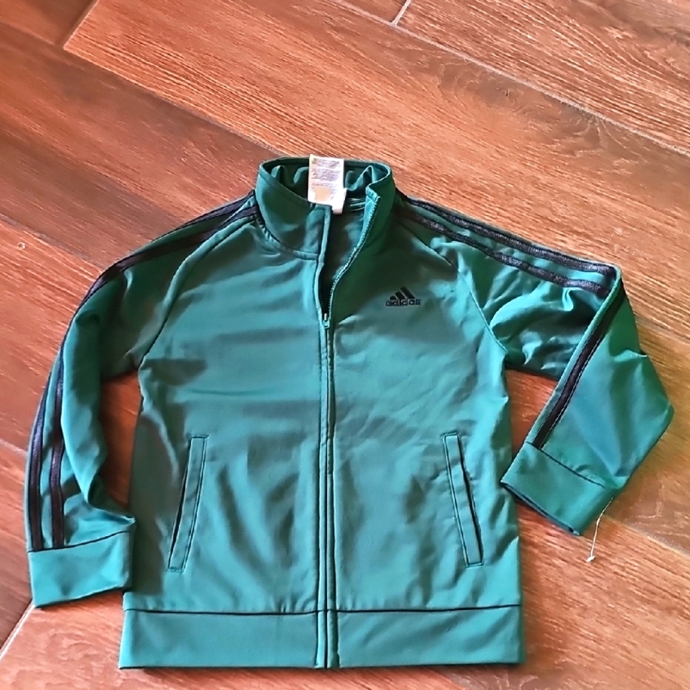 ADIDAS TRACK JACKET KID'S UNISEX GREEN JACKET SZ 6